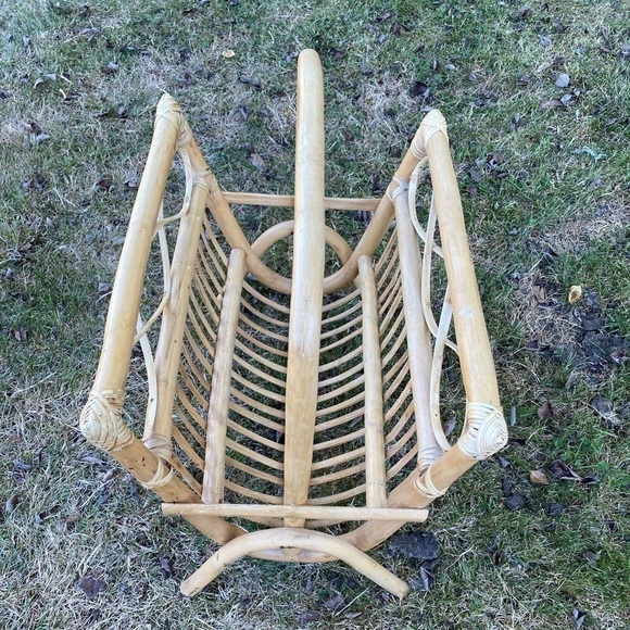 RATTAN Wicker Magazine Rack Holder Boho Style - Picture 3 of 7